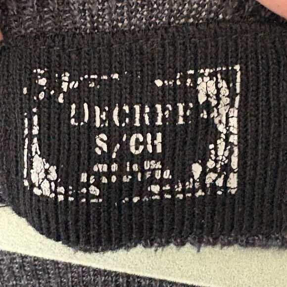 Decree Y2K Gray Black Babydoll Tunic Top Long Sleeve Sz Sm Fairy Grunge Coquette - Picture 5 of 8